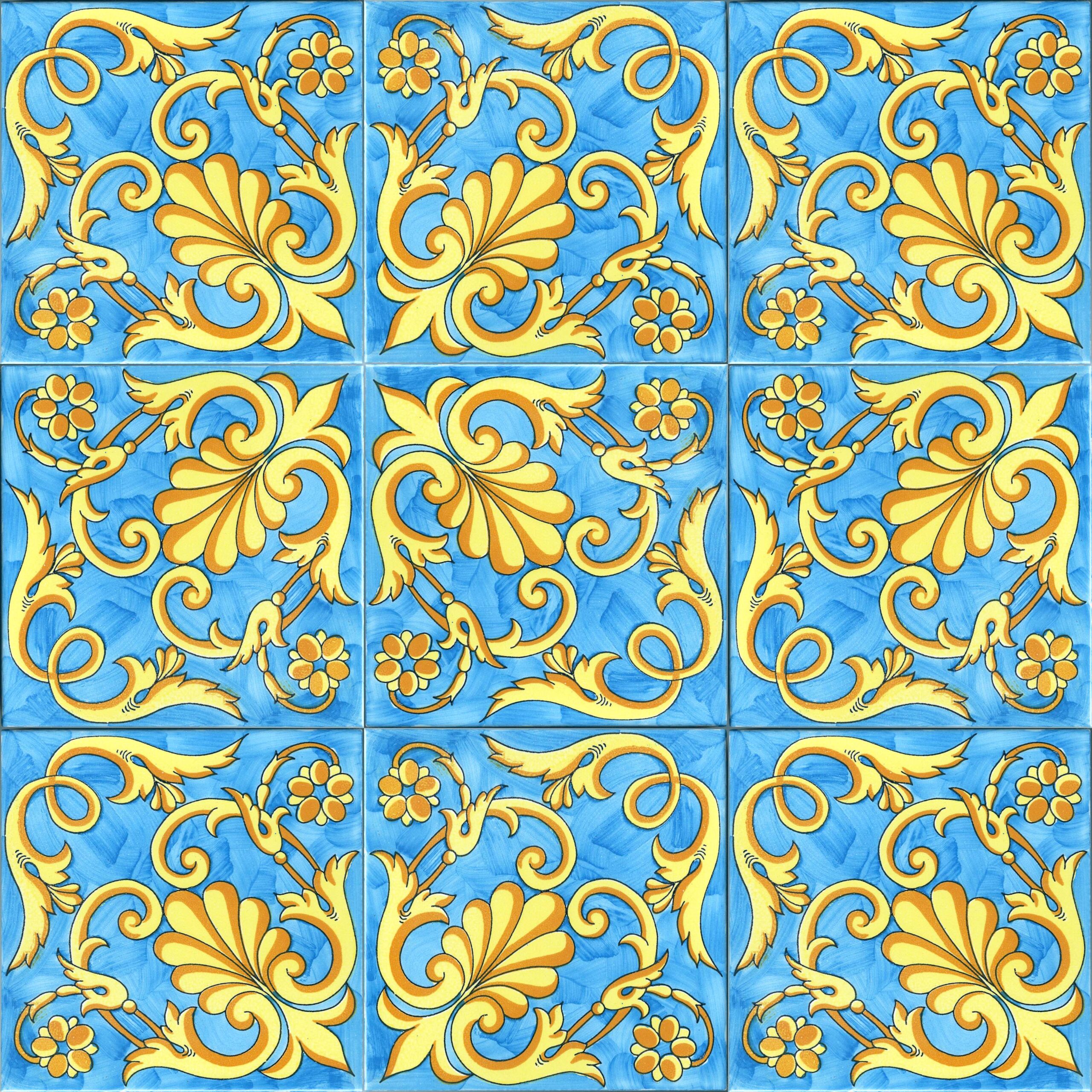 Ceramica Pinto Antico Vietri Decorato VP17574 piastrella maiolica