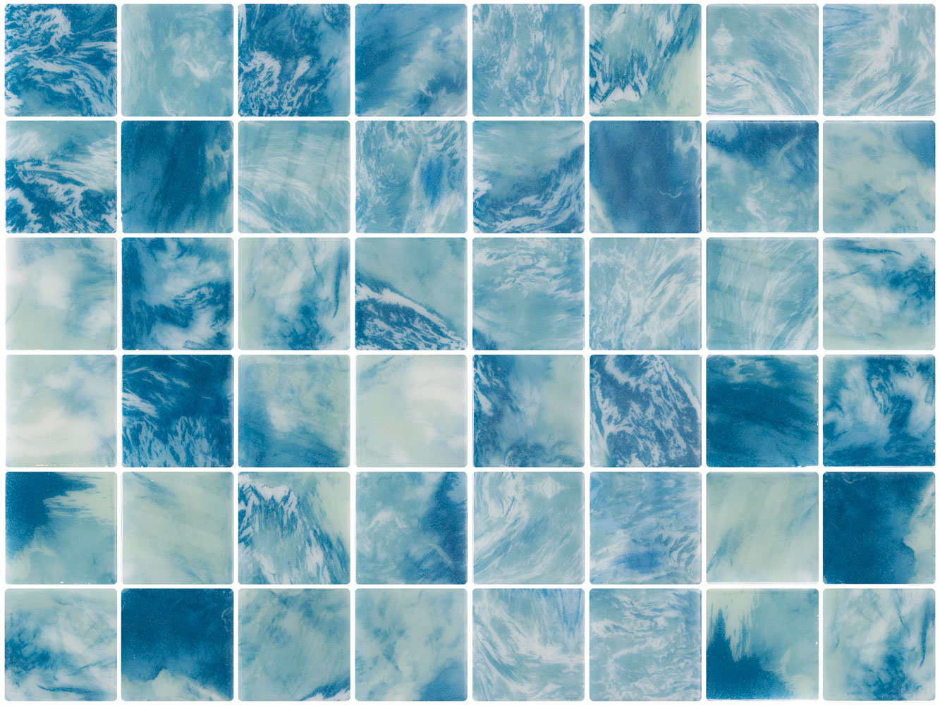 SQ Mosaic Identity Fifty Baleen mosaico azzurro 50x50 lucido