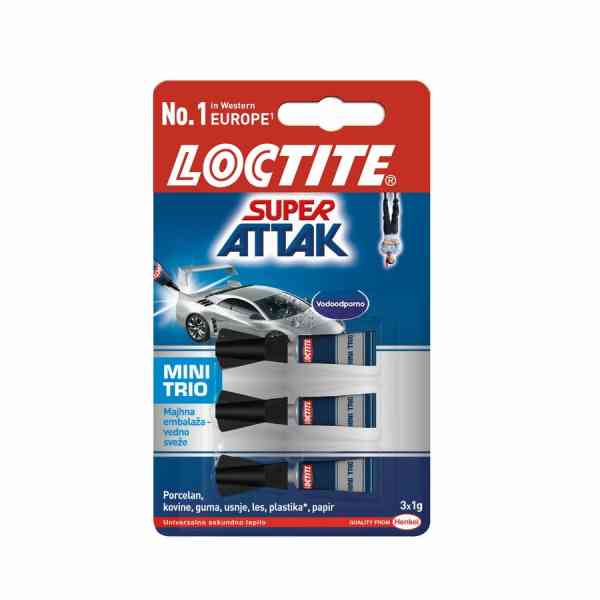 Loctite Super Attak Mini Trio Colla Istantanea 3x1 g