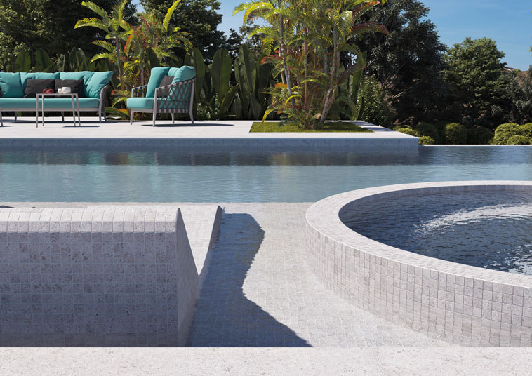 SQ Mosaic Kubu Sand Rock Zement mosaico grigio