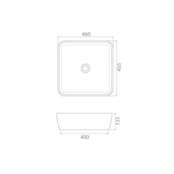 CeraStyle One lavabo ceramica bianco 46x46 cm