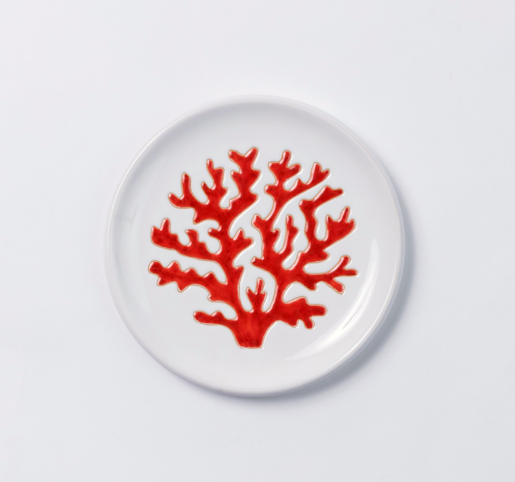 Cerasarda Arte della Tavola piatto dessert Corallo rosso
