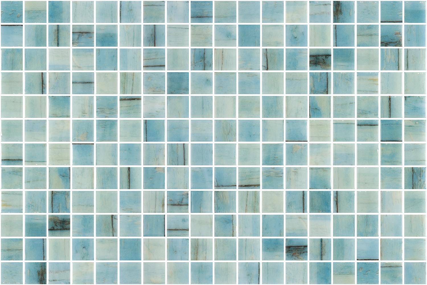SQ Mosaic Identity Jinyu mosaico azzurro giallo effetto legno