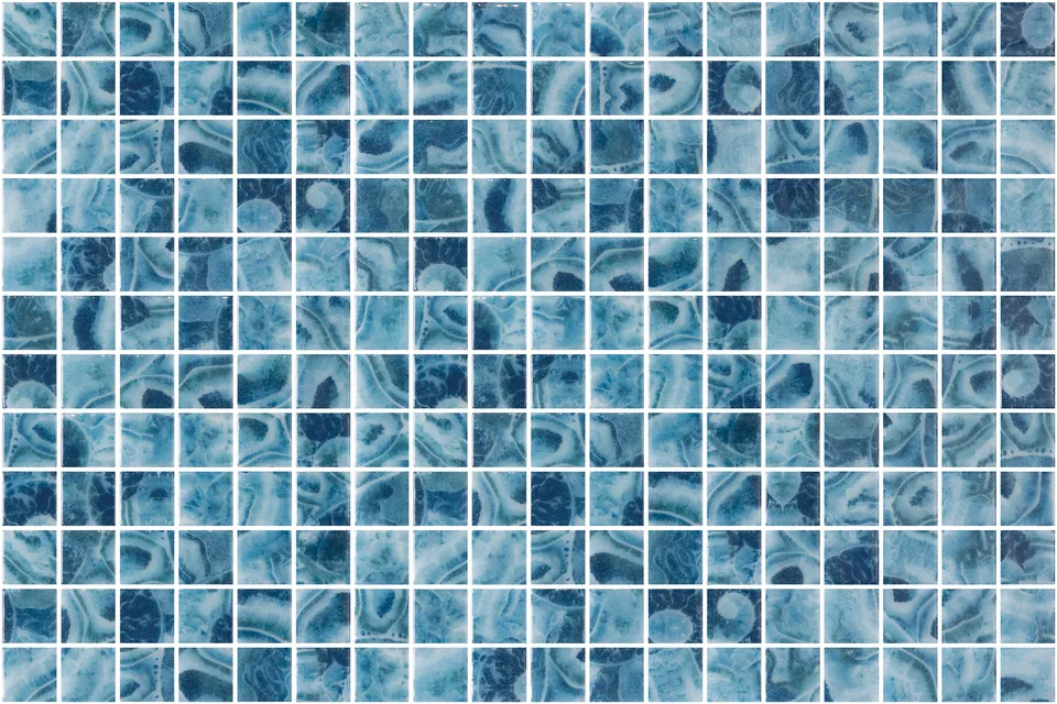 SQ Mosaic Identity Gramma mosaico blu lucido gemme