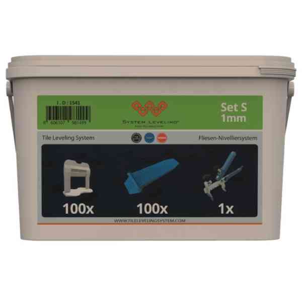 System Leveling Set S distanziatori piastrelle 1 mm 100+100+1