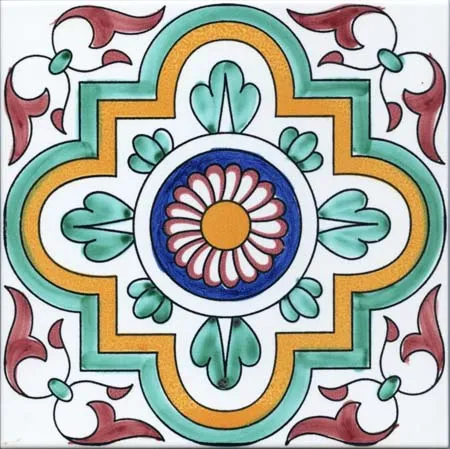 Ceramica Pinto Antico Vietri Stampato VP18 piastrella maiolica a mano