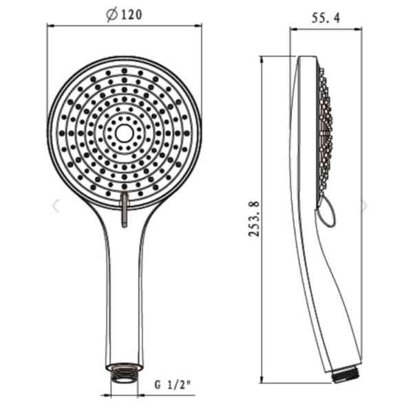 Copen doccetta mano 3 getti 120 mm cromata