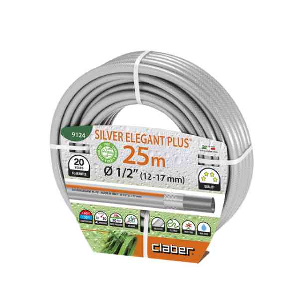 Claber 9124 Silver Elegant Plus tubo irrigazione 25 m 1/2"