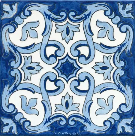 Ceramica Pinto Barocco Vietri VP14531 piastrella pennello