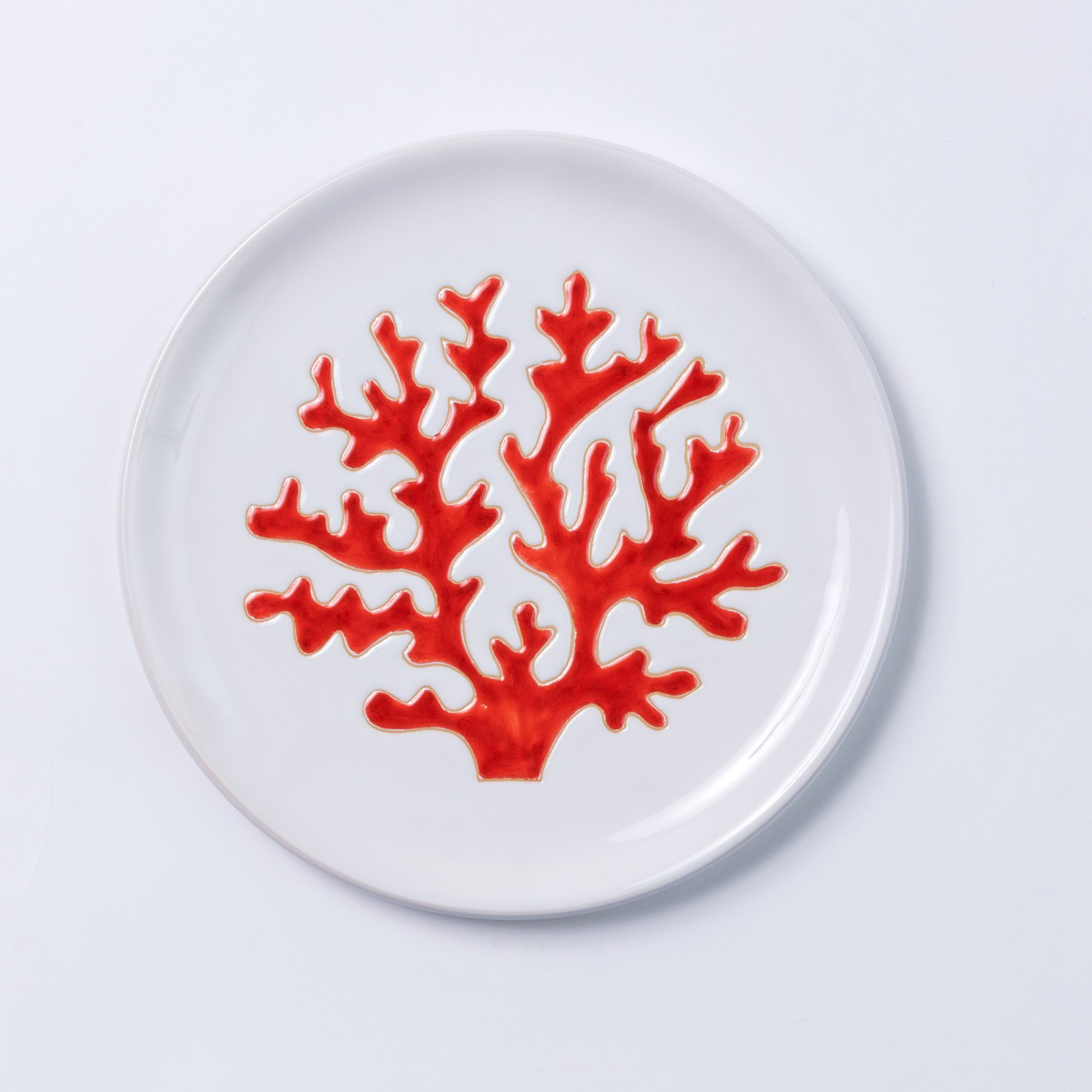 Cerasarda Corallo piatto piano rosso ceramica