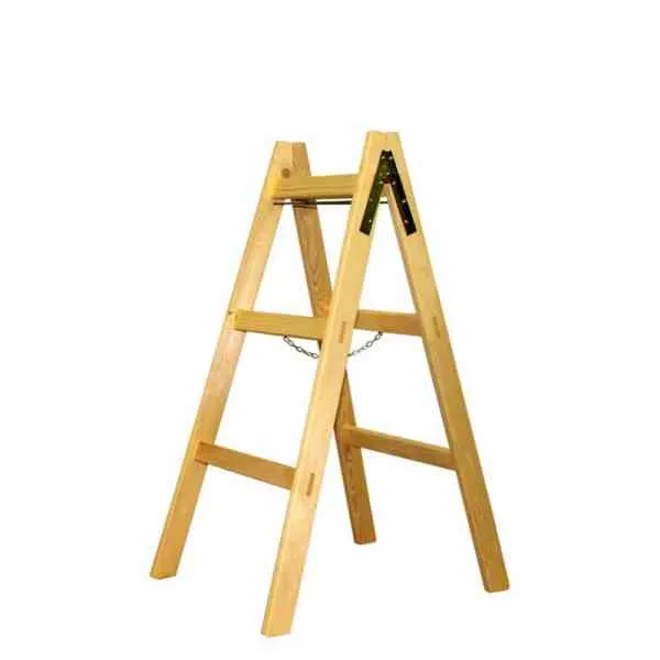 Scala legno doppia A 3 gradini 100 cm cavalletto
