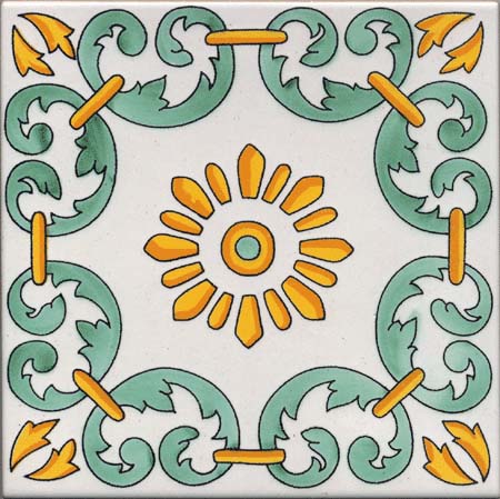 CERAMICA PINTO Classico Vietri VP8045 piastrella decoro a mano
