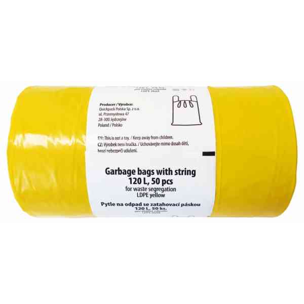 Sacchi Spazzatura 120 L LDPE Gialli 55x110 50 pezzi