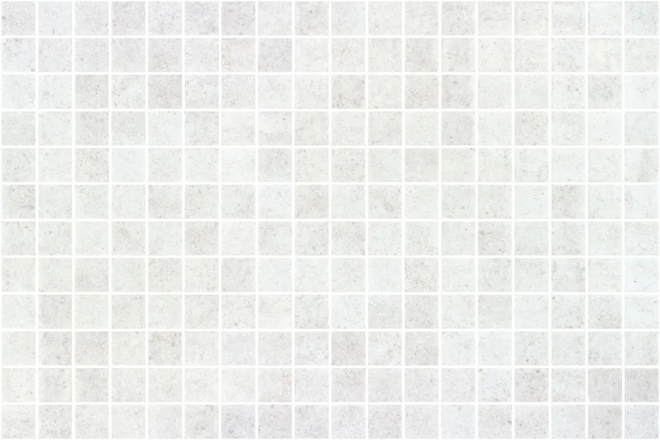 SQ Mosaic Kubu Sand Rock Polaris mosaico bianco opaco