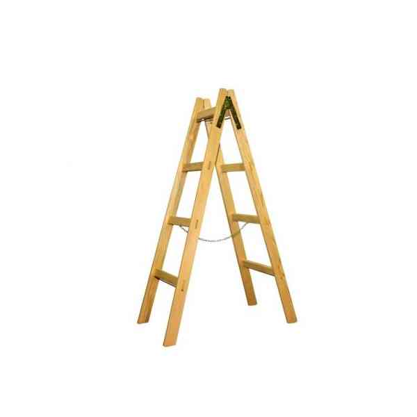 Scala legno doppia 4 pioli altezza 128 cm cavalletto