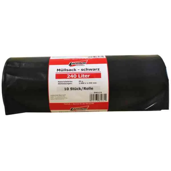 Sacchi spazzatura neri 240 L rotolo 10 pezzi grandi