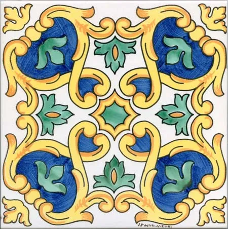 CERAMICA PINTO Pennellato VP15151 piastrella maiolica decoro mano