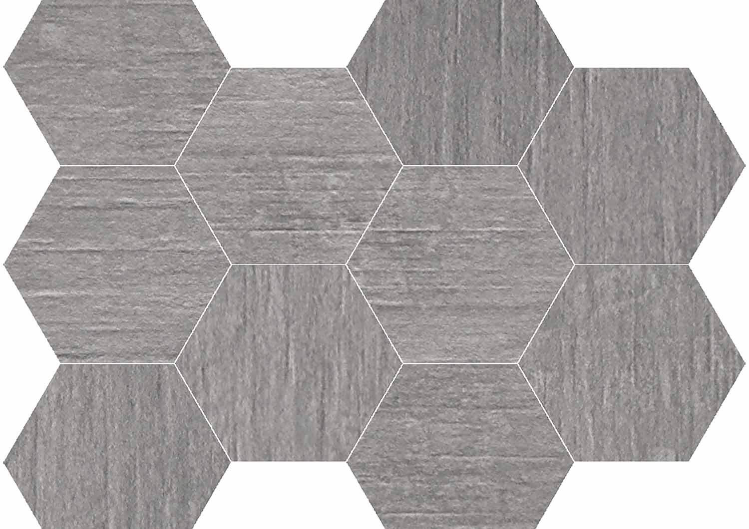 Roca Malla Hexágono Gris mosaico esagonale grigio
