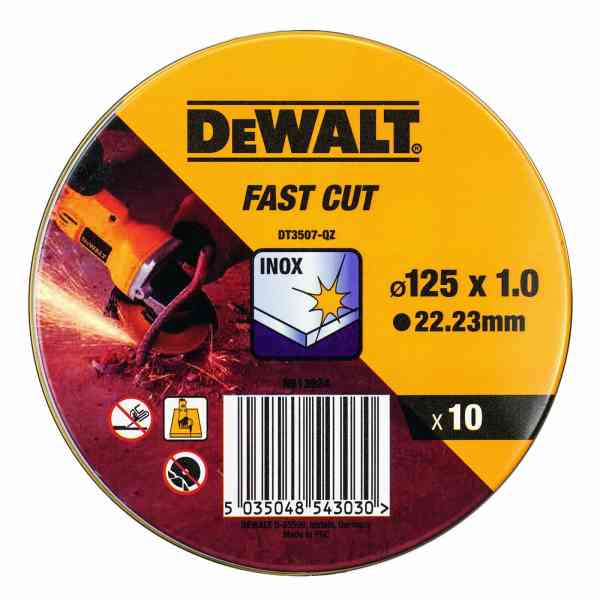 DeWalt Fast Cut dischi taglio inox 125 mm set 10 pezzi