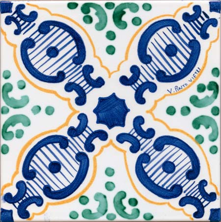 Ceramica Pinto Barocco Vietri VP14216 piastrella maiolica decorata a mano
