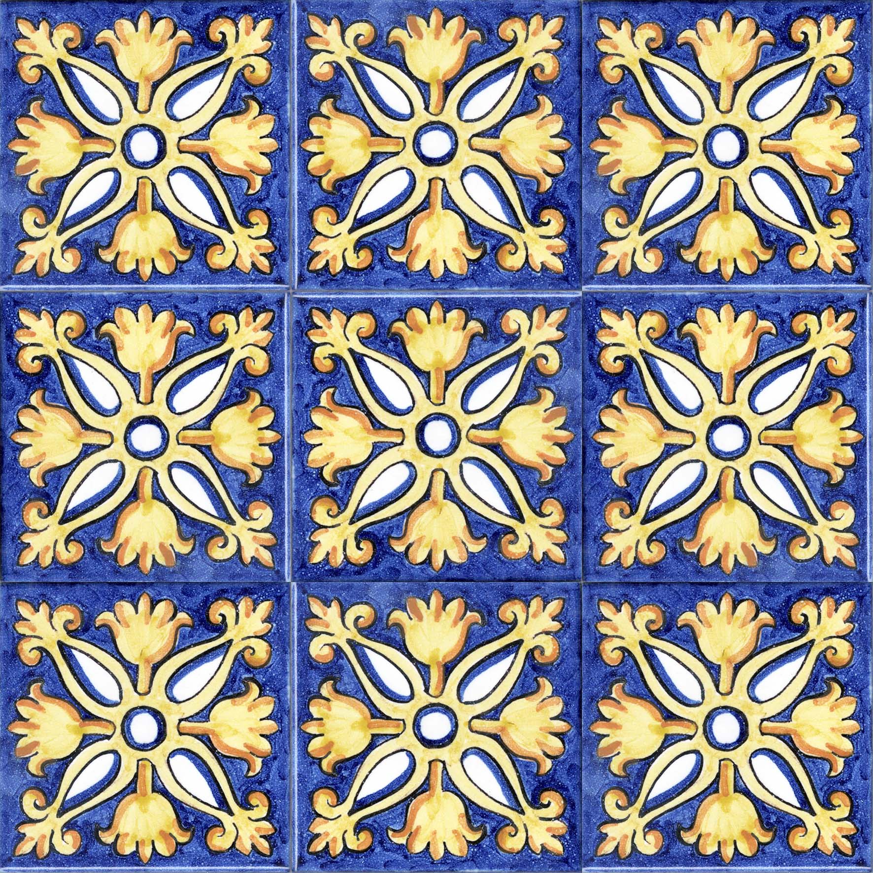 Ceramica Pinto Antico Vietri Decorato VP18031 piastrella mano