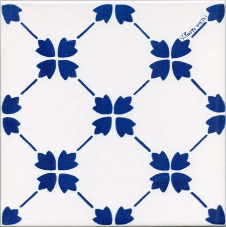 CERAMICA PINTO Antico Vietri Stampato VP79 piastrella maiolica stampa mano