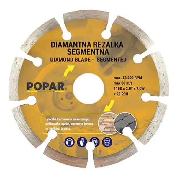 Popar 115 mm disco diamantato segmentato 115 mm