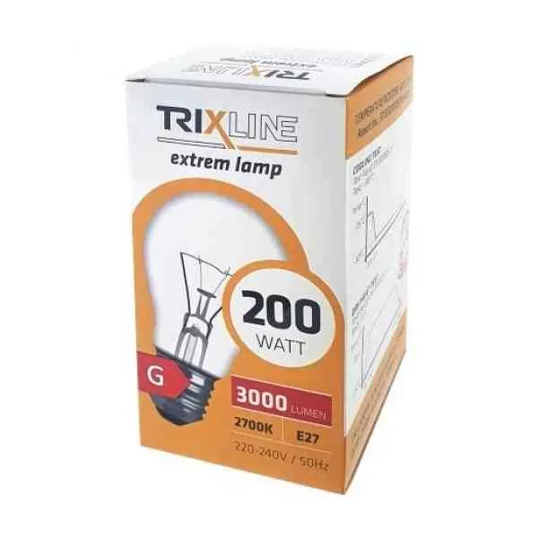 Trixline lampadina industriale 200W E27 vetro
