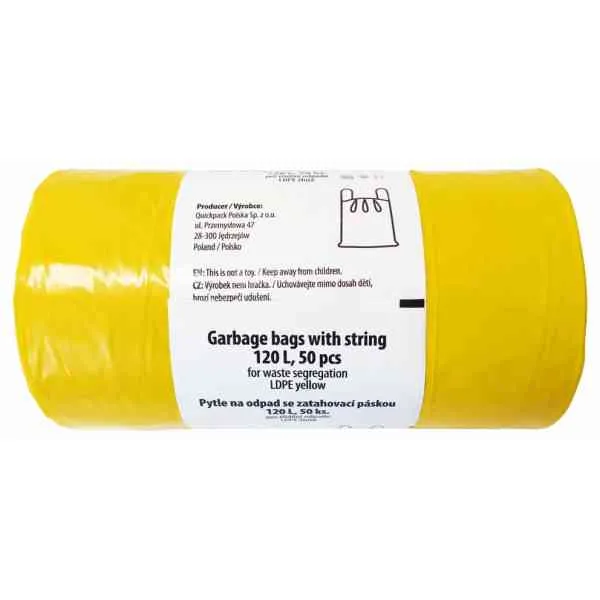 Sacchi Spazzatura 120 L LDPE Gialli 55x110 50 pezzi
