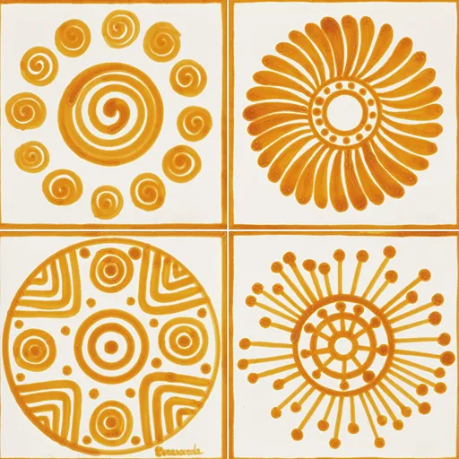 Cerasarda I Classici Pintadera S/4 Giallo set 4 piattini ceramica