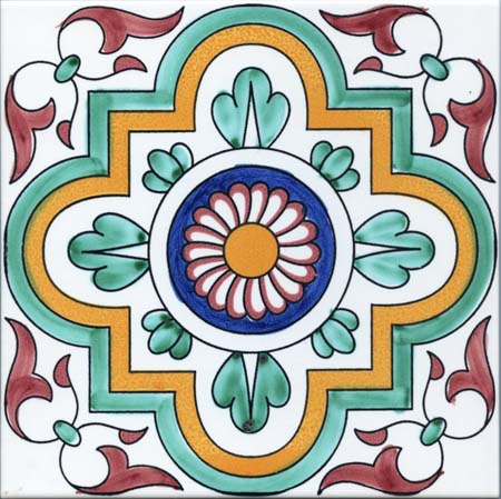 Ceramica Pinto Antico Vietri Stampato VP18 piastrella maiolica a mano