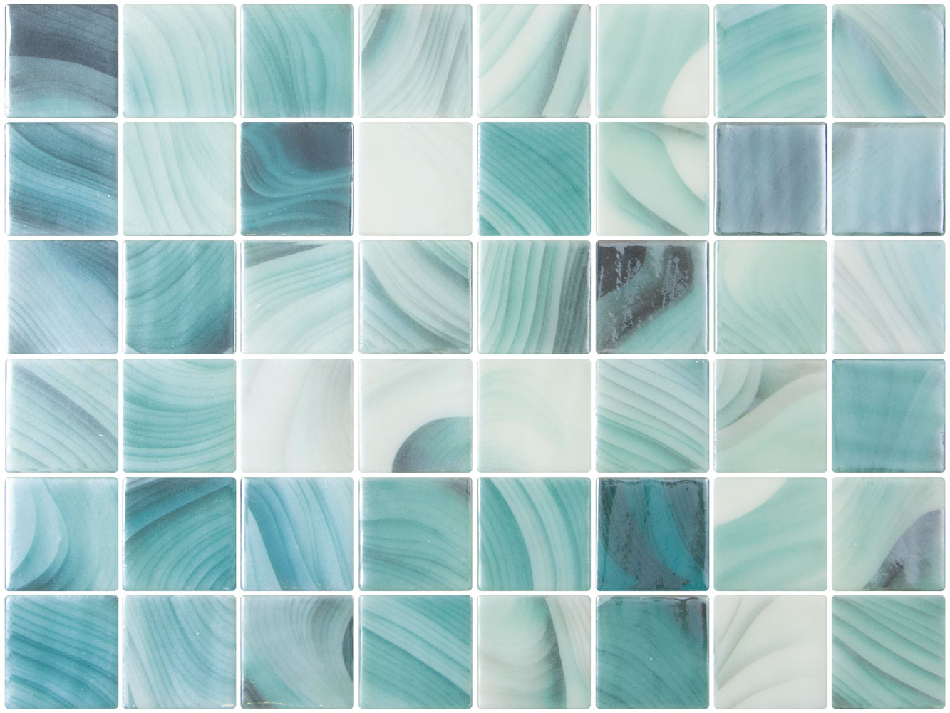 SQ Mosaic Bay Glam Fifty Nami Glam mosaico verde opalescente