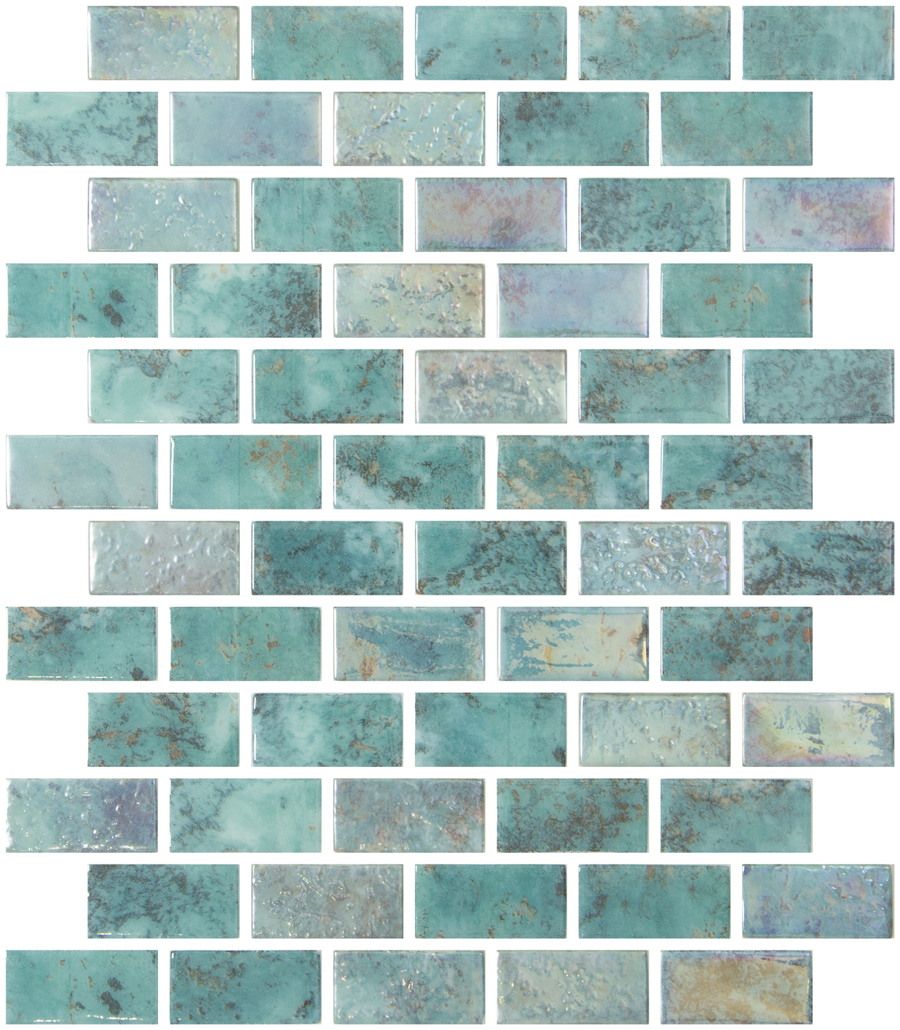 SQ Mosaic Identity Rectangle Reef mosaico 25x50 turchese