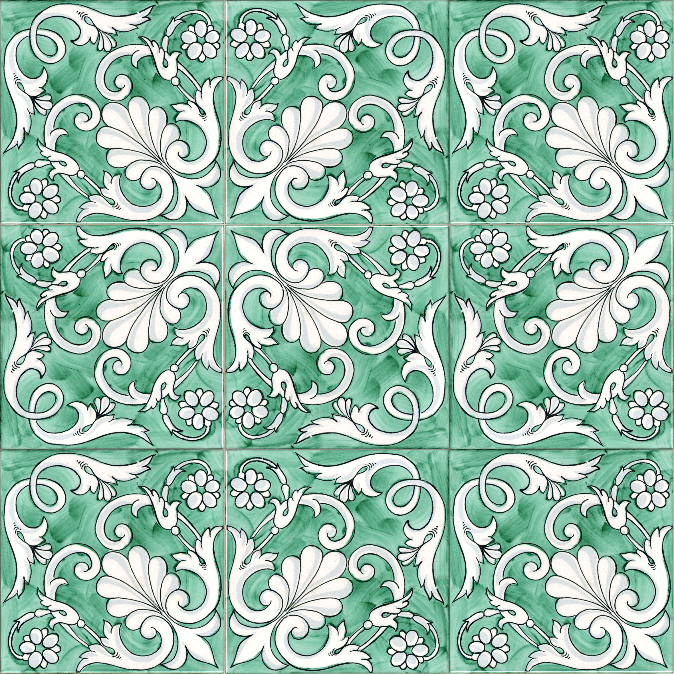 Ceramica Pinto Classico Vietri VP13585 piastrella decoro mano