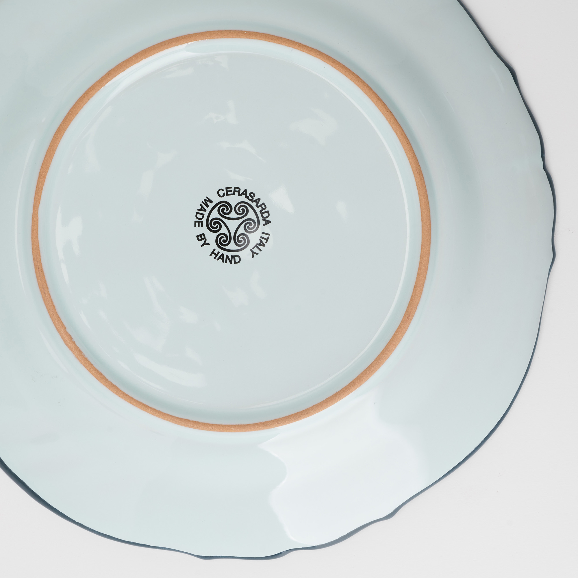 Cerasarda Arte della Tavola Monogram Celeste Velato piatto portata