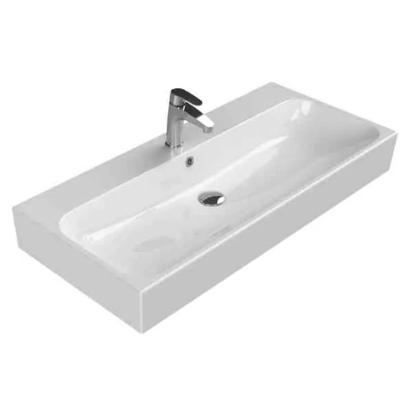 CeraStyle Pinto lavabo ceramica 100x47 cm bianco