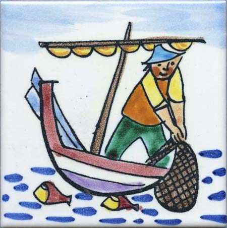 Ceramica Pinto Antico Vietri Stampato VP11463 piastrella maiolica