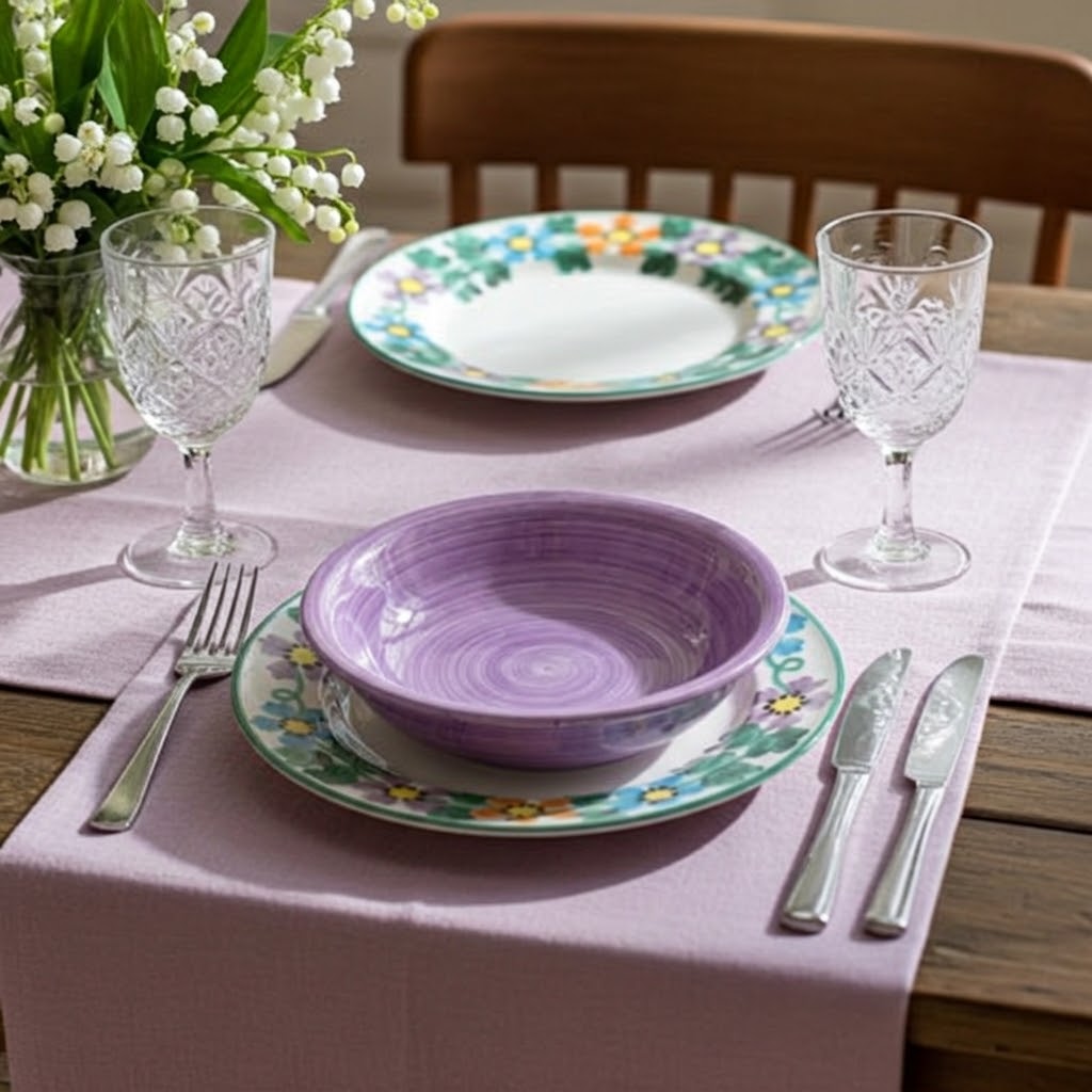 CERAMICA PINTO Pennellato VP12562 piatto fondo lilla a pennello
