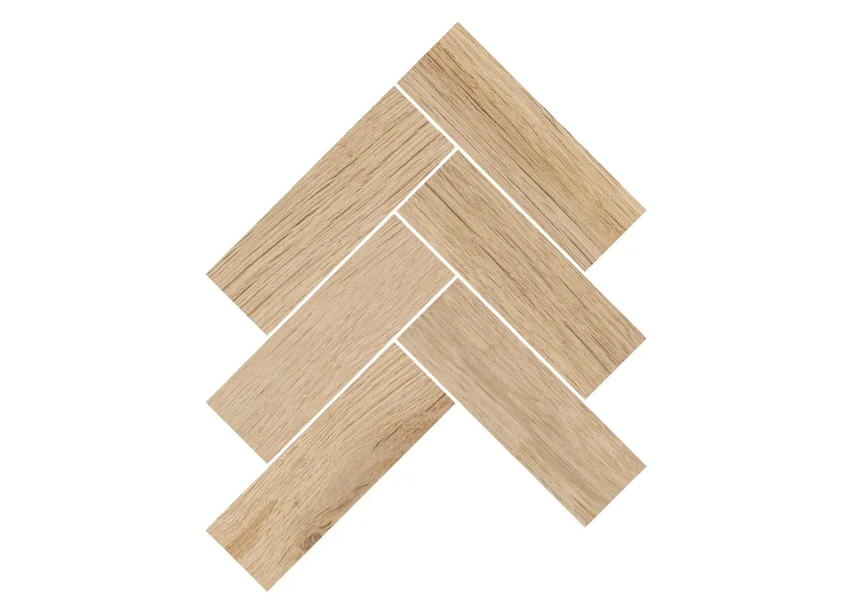 Roca Tiles Morea Malla Espiga Roble mosaico legno