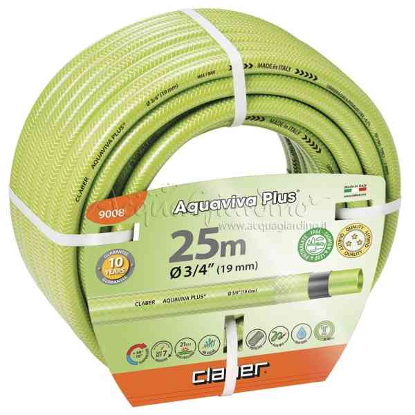 Claber 9008 Aquaviva Plus tubo giardino 25 m 3/4"