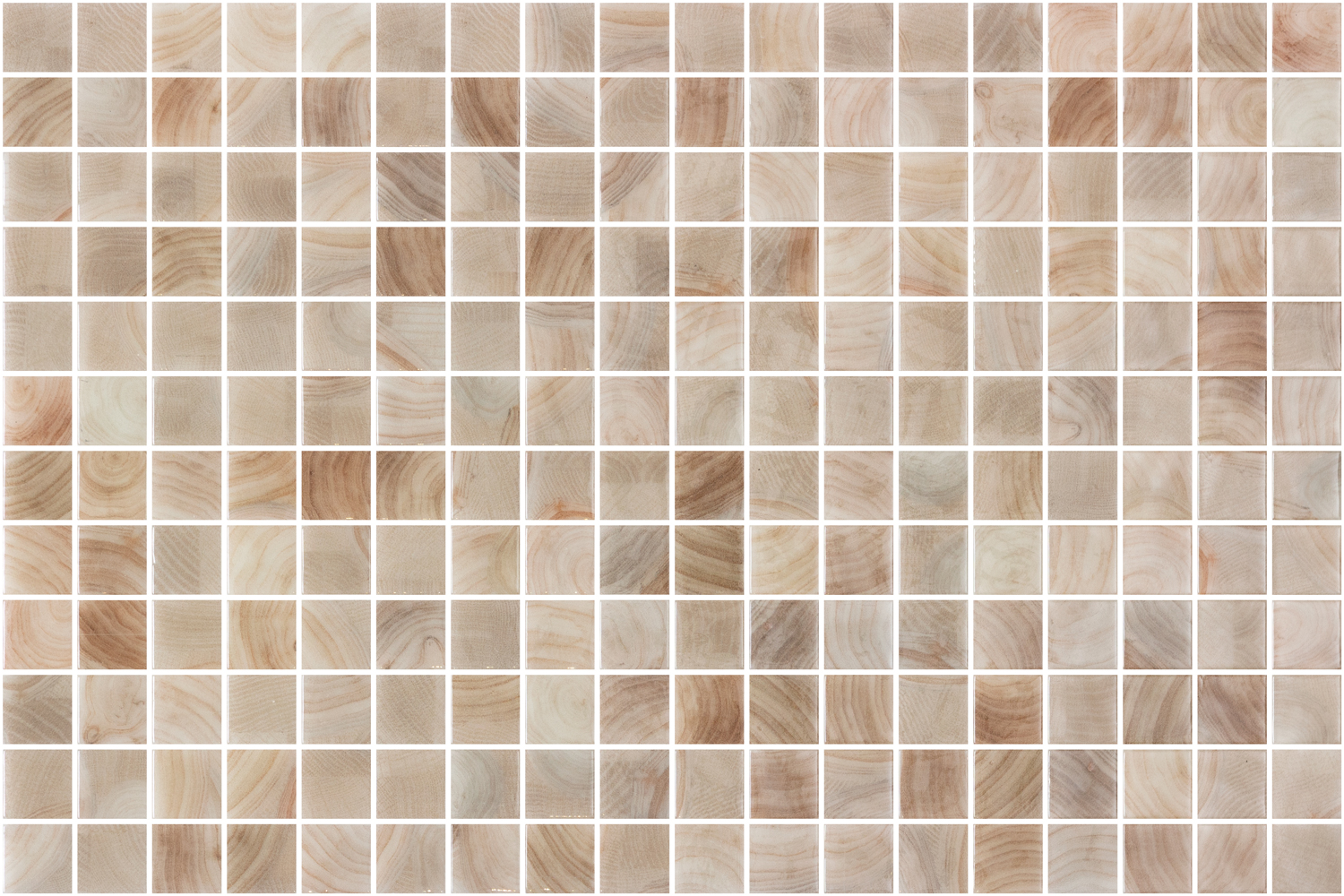 SQ Mosaic Identity Yasha mosaico marrone lucido effetto legno