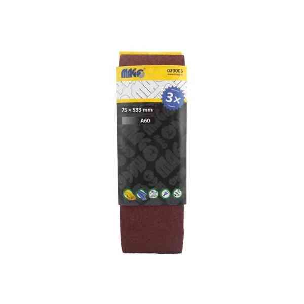 Magg Nastro abrasivo A60 75x533 mm 3 pezzi grana 60