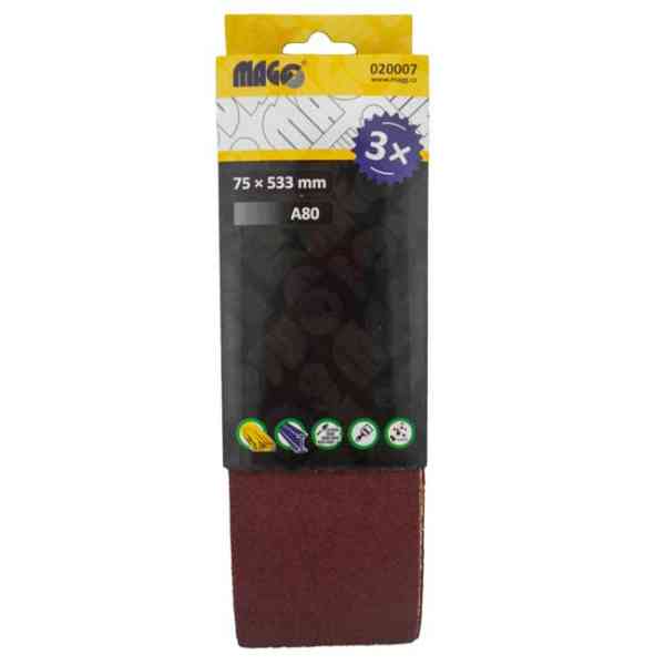 Magg A80 nastro abrasivo 75x533 mm 3 pezzi
