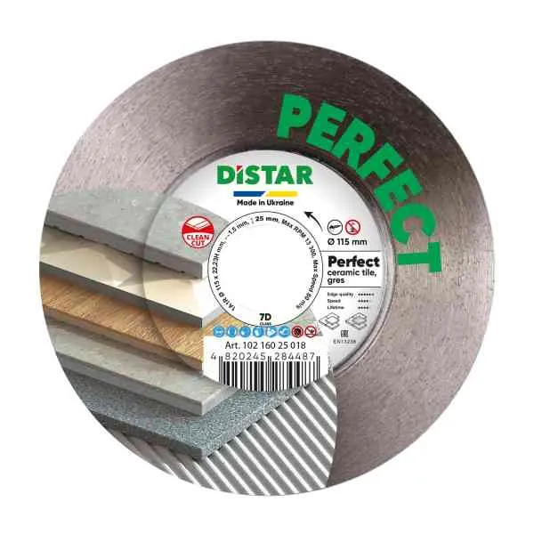 Distar Perfect 1A1R Lama Diamantata 115x1,5 mm Gres