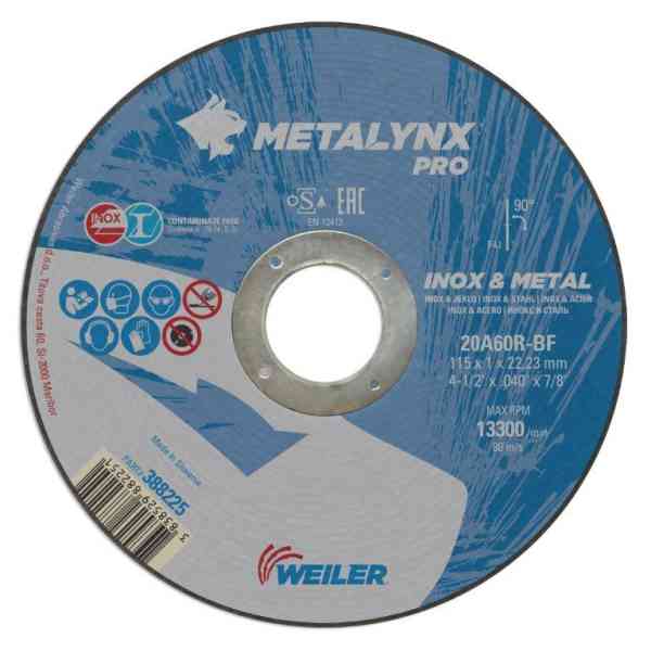 Weiler Metalynx Pro 115 Disco Taglio Inox 1 pz
