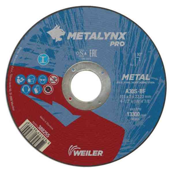 Weiler Metalynx disco taglio acciaio 125x1,0x22 10 pezzi