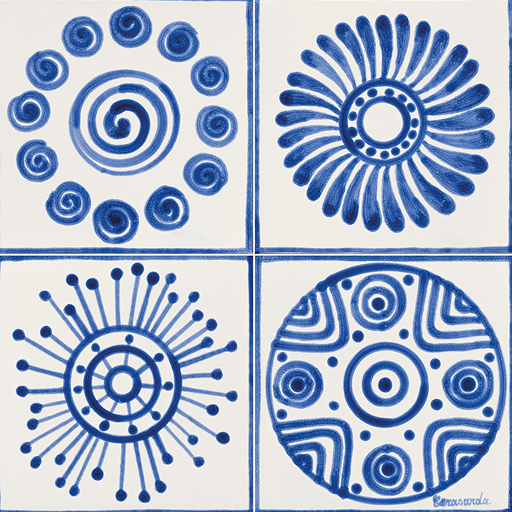 Cerasarda I Classici Pintadera S/4 Blu piastrella ceramica