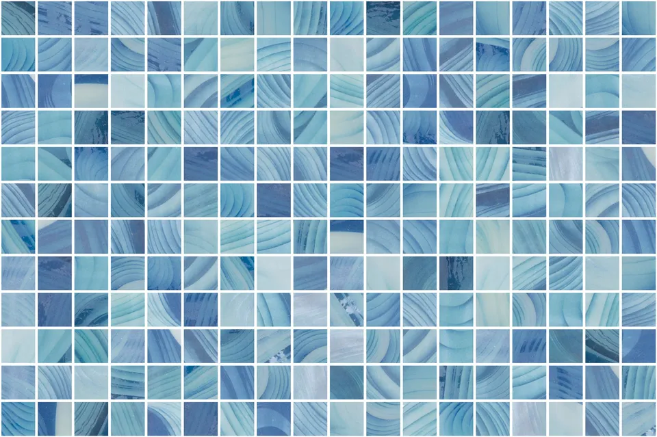 SQ Mosaic Bay Glam Kemi Glam mosaico blu opaco piscina