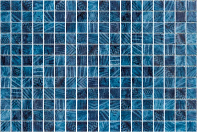 SQ Mosaic Identity Shark mosaico blu squame lucido