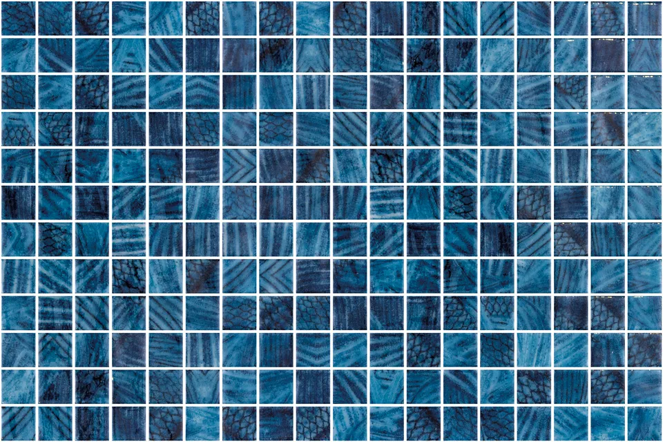 SQ Mosaic Identity Shark mosaico blu squame lucido